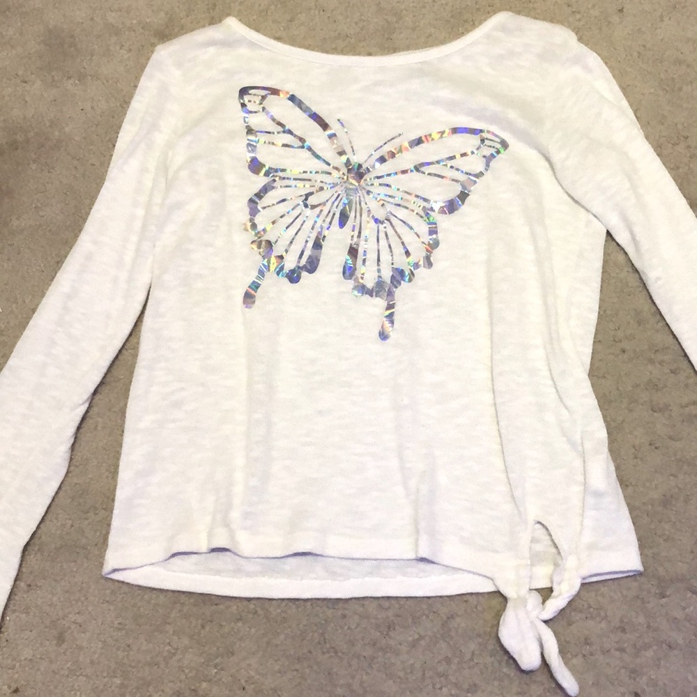 HOLOGRAPHIC BUTTERLY TOP! (SALE🎉🏷)